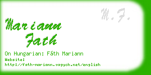 mariann fath business card